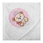 Neves kapucnis törölköző-Bébi maci-kislány