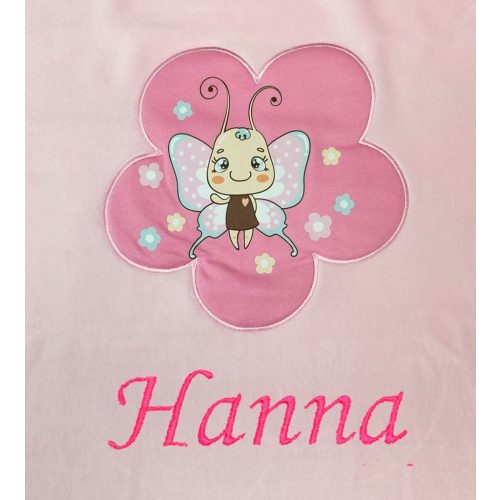 Névvel hímzett wellsoft babatakaró-Pillangó