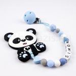 Szilikon rágcsalánc -Panda-kék