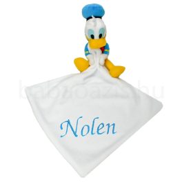 Névvel hímzett plüss szundikendő – Donald -fehér