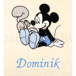 Névvel hímzett Disney Mickey babatakaró-ekrü
