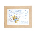 Egyedi hímzett kép-babás-kék 2