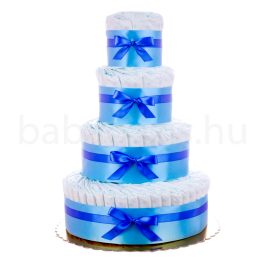 „Csupa pelus” pelenkatorta – kék – 3 vagy 4 szintes