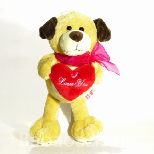 Kutyus plüssfigura szívecskével