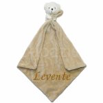 Névre szóló plüss szundikendő – fehér macis