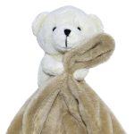 Névre szóló plüss szundikendő – fehér macis