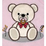 Neves kapucnis törölköző-Bébi maci-rózsaszín