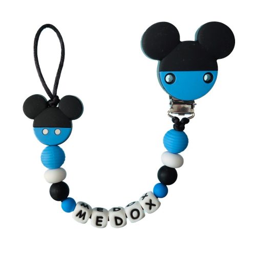 Szilikon cumilánc-Mickey-kék-fekete