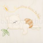 Bebessi vastag plüss kocsitakaró szett, kocsizsák-macis, ekrü