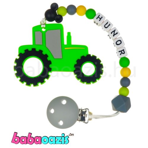 Szilikon rágcsalánc -Traktor-zöld
