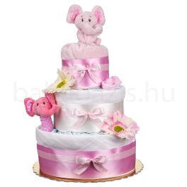 Elefáni pelenkatorta – rózsaszín 2