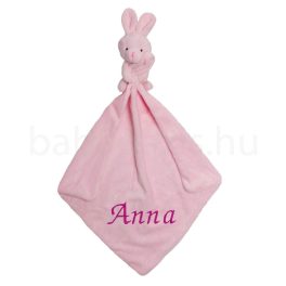 Névre szóló plüss szundikendő – nyuszis-rózsaszín