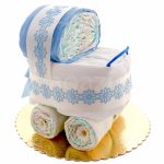 Babakocsi pelenkatorta – kék