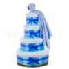 „Csupa pelus” pelenkatorta szundikendővel – kék – 3 vagy 4 szintes, választható hímzéssel is